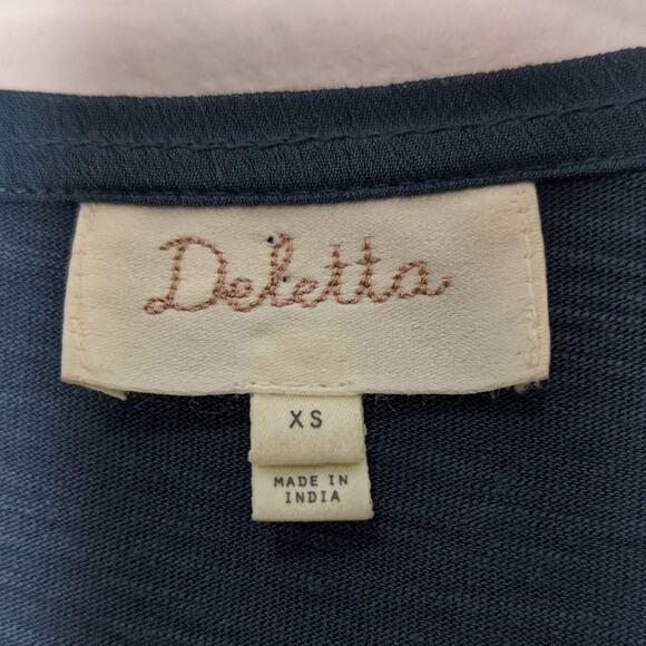 Anthropologie Deletta Blue Beaded Boho Blouse XS - Picture 5 of 10